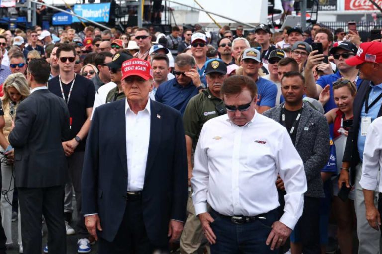 Crowd welcomes Donald Trump at Sunday’s NASCAR race at Charlotte Motor Speedway