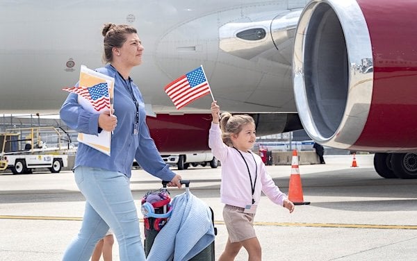 59 South African refugees arrive in the U.S. on Monday, May 12, 2025 (U.S. State Department photo)